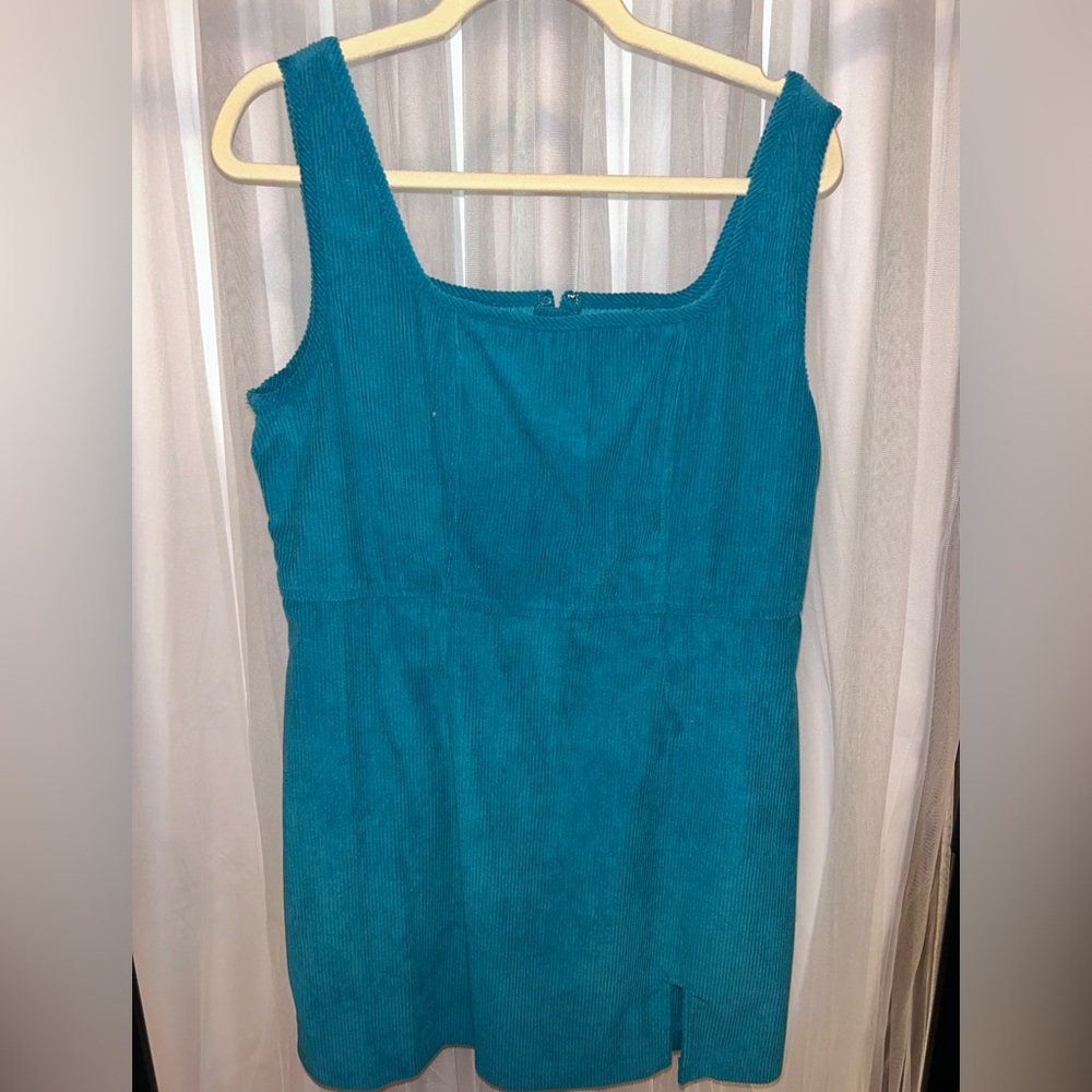 Blue Corduroy Style Dress